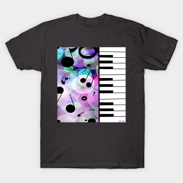 Piano & Notes T-Shirt by Wolfgon Designs